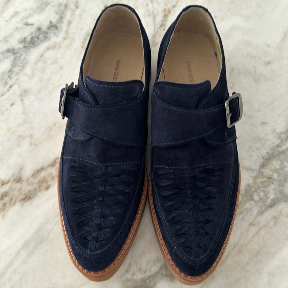 Diesel Oxford suede blue shoe